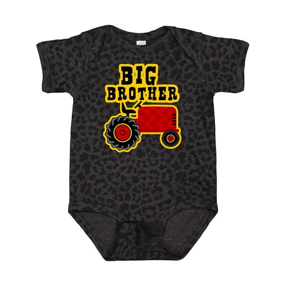 Inktastic Red Tractor Big Brother Boys Baby Bodysuit