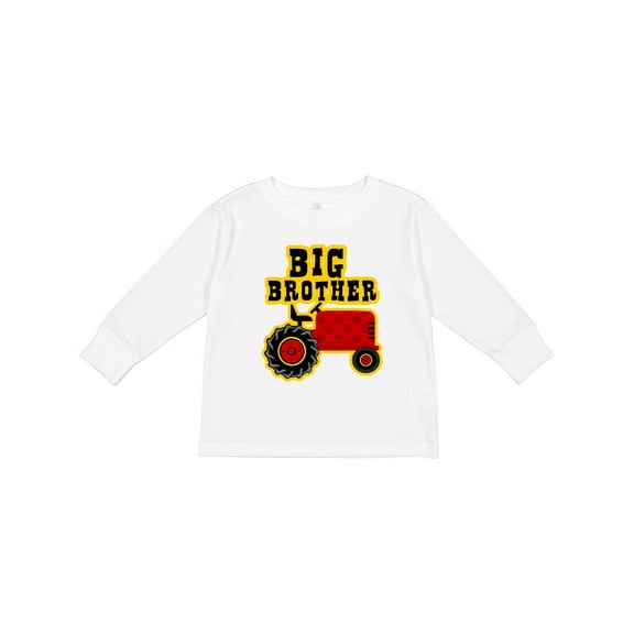 Inktastic Red Tractor Big Brother Boys Long Sleeve Toddler T-Shirt