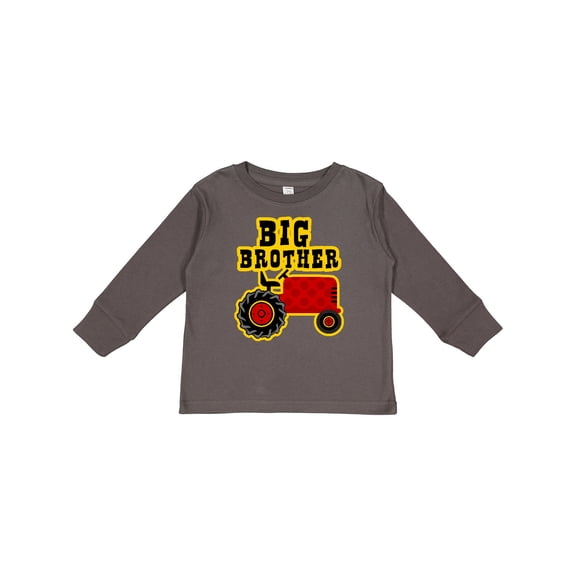 Inktastic Red Tractor Big Brother Boys Long Sleeve Toddler T-Shirt