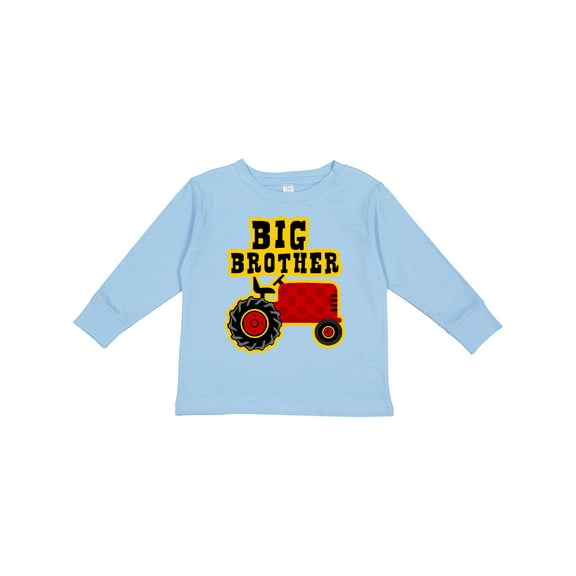 Inktastic Red Tractor Big Brother Boys Long Sleeve Toddler T-Shirt