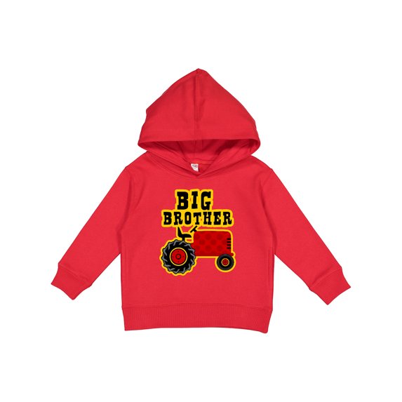 Inktastic Red Tractor Big Brother Toddler Hoodie