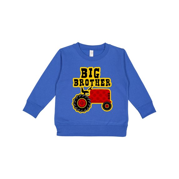 Inktastic Red Tractor Big Brother Toddler Sweatshirt