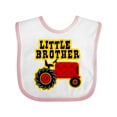thumbnail image 1 of Inktastic Red Tractor Little Brother Boys Baby Bib, 1 of 4