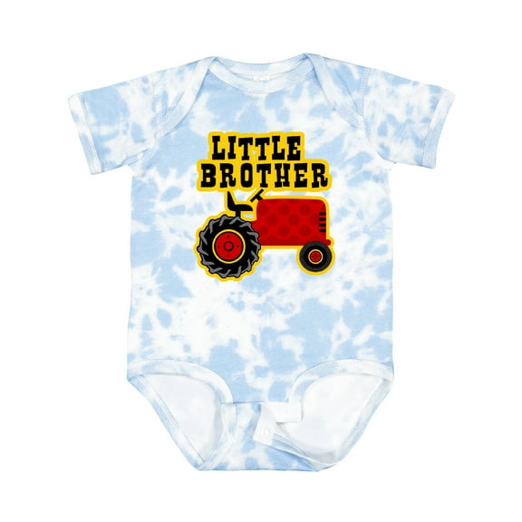 Inktastic Red Tractor Little Brother Boys Baby Bodysuit
