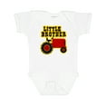 thumbnail image 1 of Inktastic Red Tractor Little Brother Boys Baby Bodysuit, 1 of 5