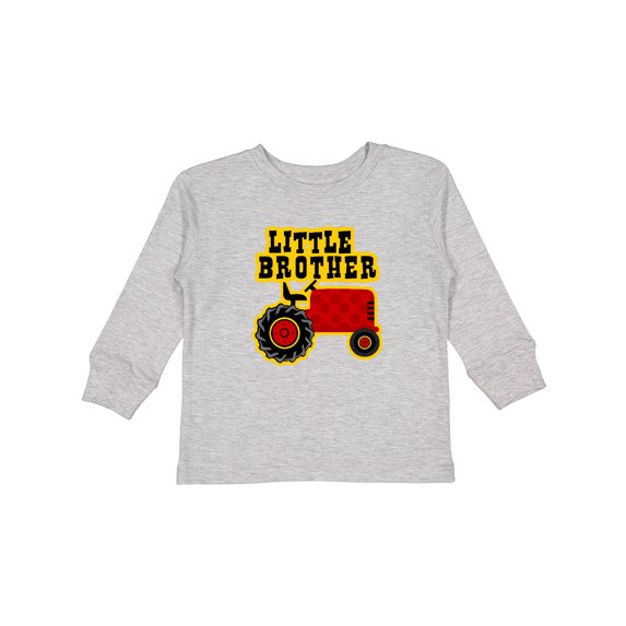 Inktastic Red Tractor Little Brother Boys Long Sleeve Toddler T-Shirt