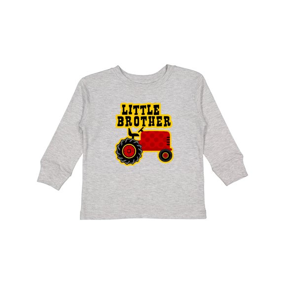 Inktastic Red Tractor Little Brother Boys Long Sleeve Toddler T-Shirt