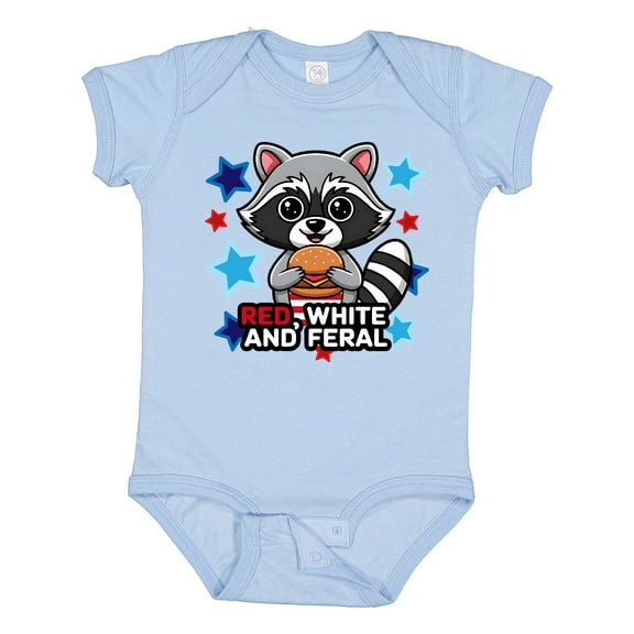 Inktastic Red White and Feral Patriotic Boys or Girls Baby Bodysuit