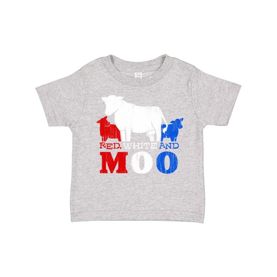 Inktastic Red, White and Moo Boys or Girls Toddler T-Shirt