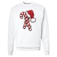 thumbnail image 1 of Inktastic Red and White Candy Cane Santa Christmas Funny Xmas Lights Adult Sweatshirt, 1 of 4
