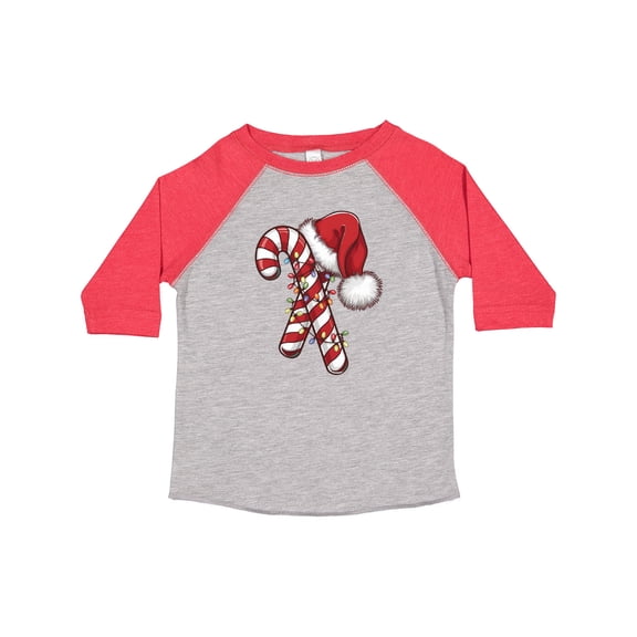 Inktastic Red and White Candy Cane Santa Christmas Funny Xmas Lights Boys or Girls Toddler T-Shirt