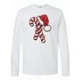 thumbnail image 1 of Inktastic Red and White Candy Cane Santa Christmas Funny Xmas Lights Long Sleeve T-Shirt, 1 of 5