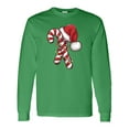 thumbnail image 1 of Inktastic Red and White Candy Cane Santa Christmas Funny Xmas Lights Long Sleeve T-Shirt, 1 of 5