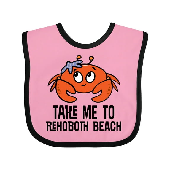 Inktastic Rehoboth Beach Delaware Cute Crab Boys or Girls Baby Bib