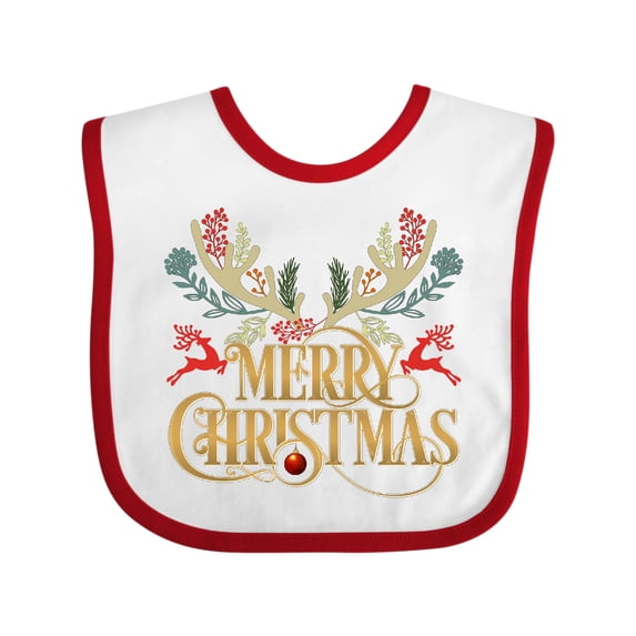 Inktastic Reindeer Christmas Boys or Girls Baby Bib