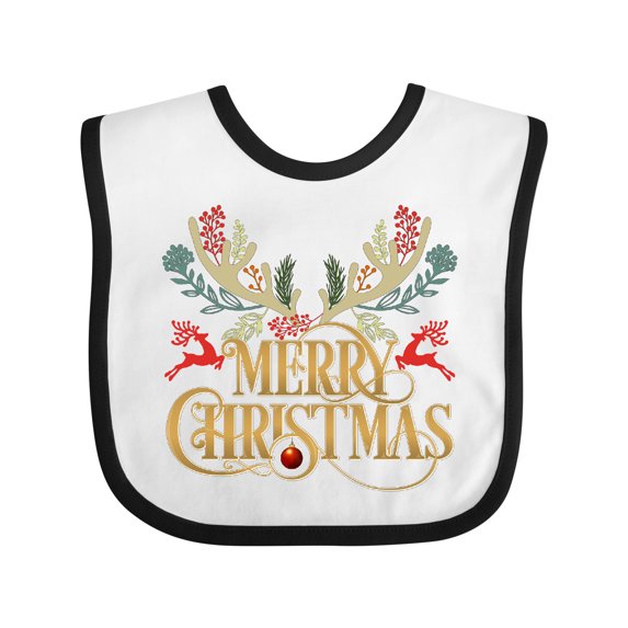 Inktastic Reindeer Christmas Boys or Girls Baby Bib
