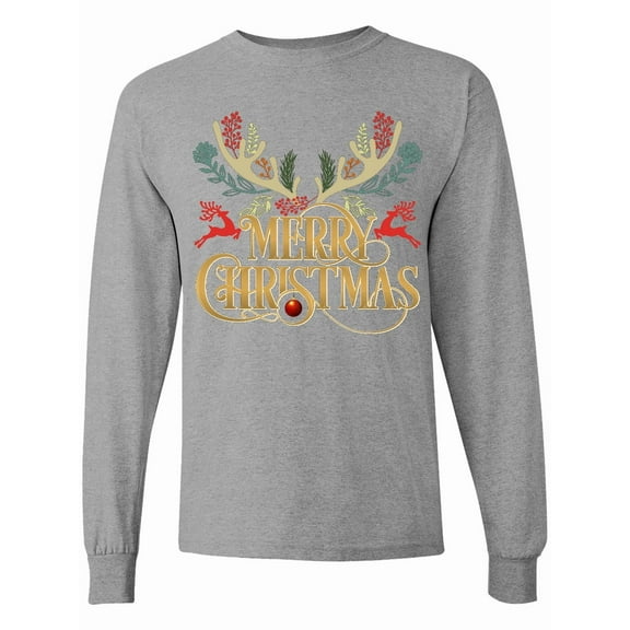 Inktastic Reindeer Christmas Long Sleeve T-Shirt