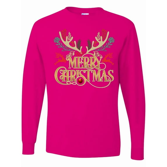 Inktastic Reindeer Christmas Long Sleeve T-Shirt