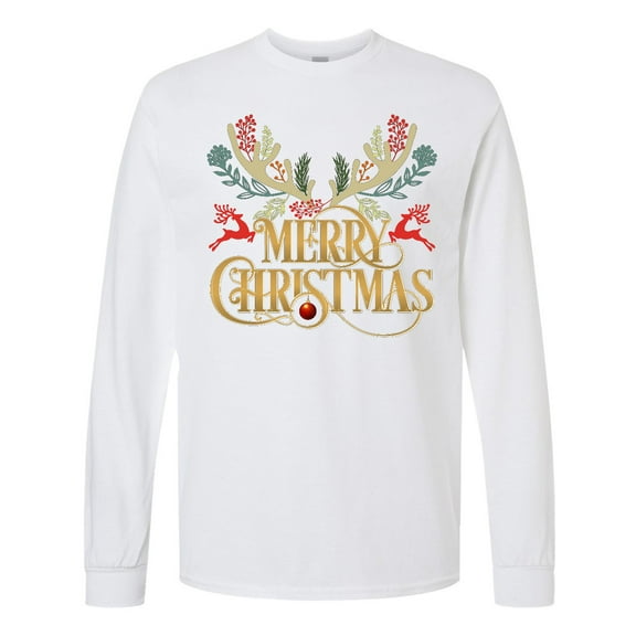 Inktastic Reindeer Christmas Long Sleeve T-Shirt