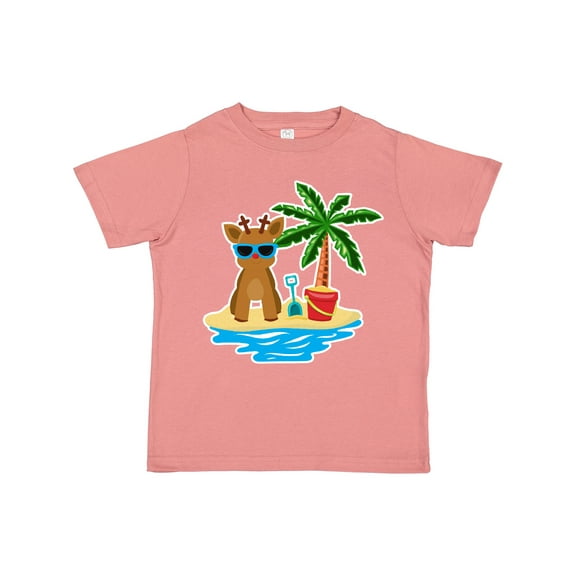 Inktastic Reindeer on the Beach with Palm Tree Boys or Girls Toddler T-Shirt