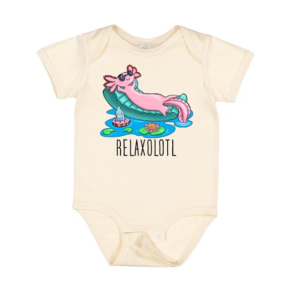 Inktastic Relaxolotl- Cute Axolotl on Summer Vacation Boys or Girls Baby Bodysuit