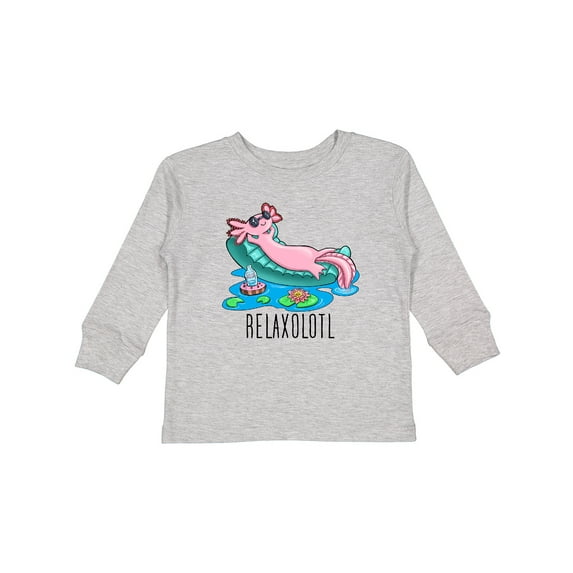 Inktastic Relaxolotl- Cute Axolotl on Summer Vacation Boys or Girls Long Sleeve Toddler T-Shirt
