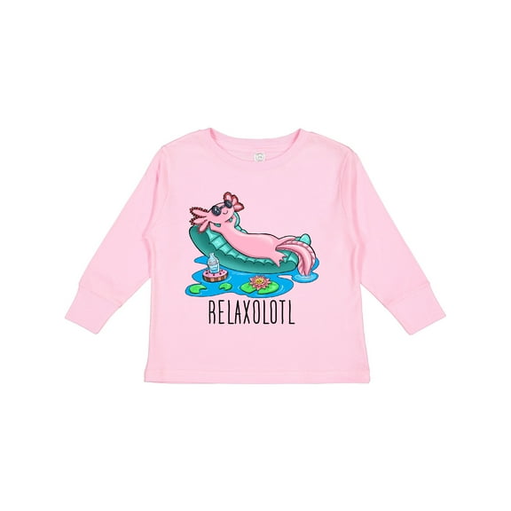 Inktastic Relaxolotl- Cute Axolotl on Summer Vacation Boys or Girls Long Sleeve Toddler T-Shirt