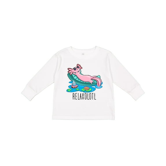 Inktastic Relaxolotl- Cute Axolotl on Summer Vacation Boys or Girls Long Sleeve Toddler T-Shirt