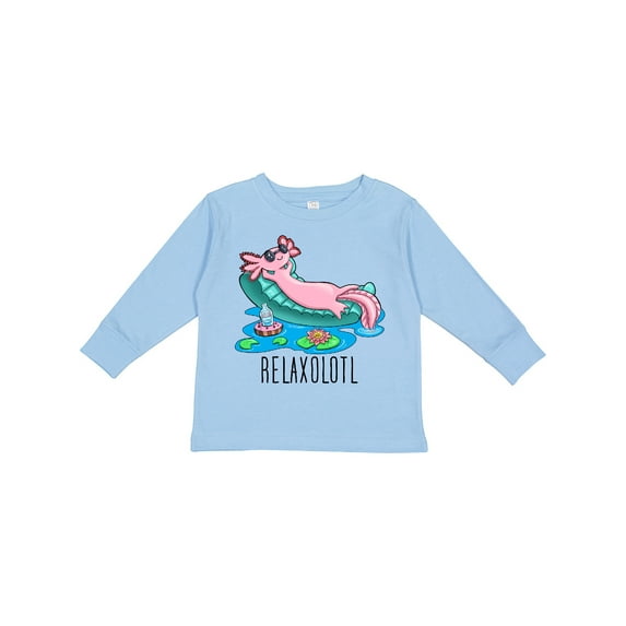 Inktastic Relaxolotl- Cute Axolotl on Summer Vacation Boys or Girls Long Sleeve Toddler T-Shirt
