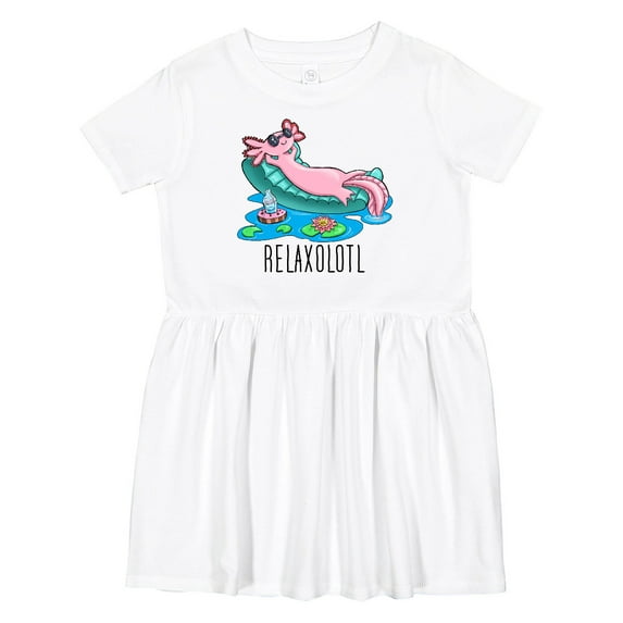 Inktastic Relaxolotl Cute Axolotl on Summer Vacation Girls Toddler Dress