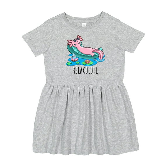 Inktastic Relaxolotl Cute Axolotl on Summer Vacation Girls Toddler Dress