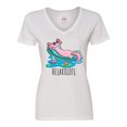 thumbnail image 1 of Inktastic Relaxolotl- Cute Axolotl on Summer Vacation Women's V-Neck T-Shirt, 1 of 5