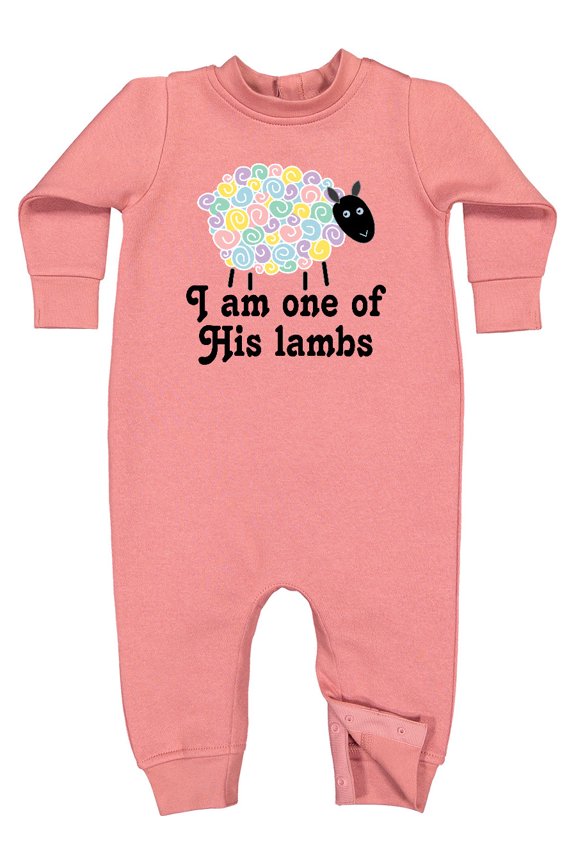 Religious Lamb Christian Childs Baby Fleece Romper