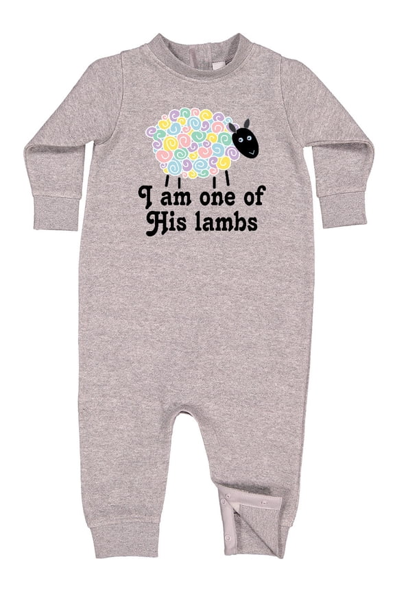 Religious Lamb Christian Childs Baby Fleece Romper