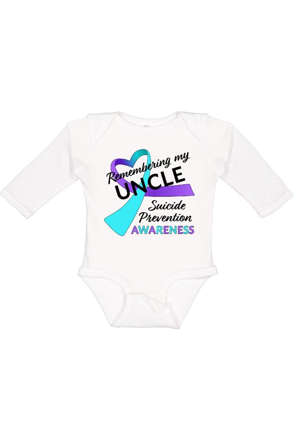 Remembering My Uncle Suicide Prevention Awareness Boys or Girls Long Sleeve Baby Bodysuit