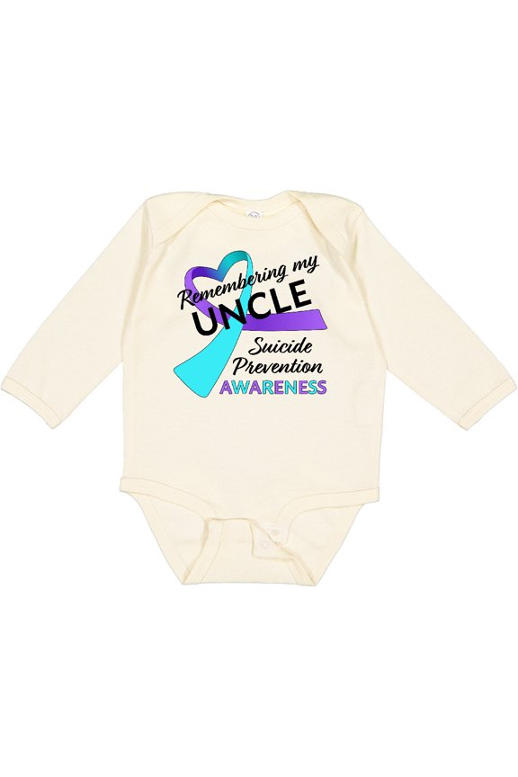 Remembering My Uncle Suicide Prevention Awareness Boys or Girls Long Sleeve Baby Bodysuit