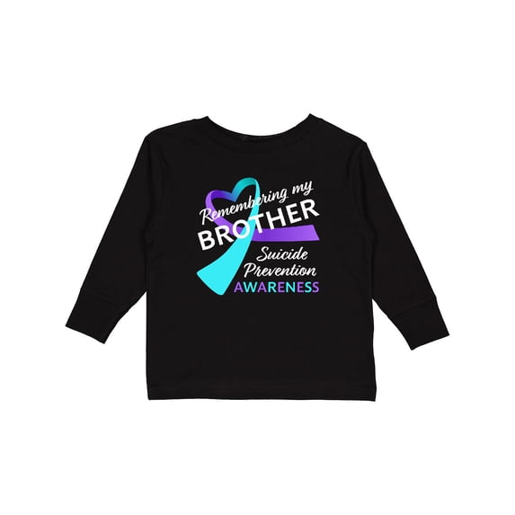 Inktastic Remembering my Brother- suicide prevention awareness Boys or Girls Long Sleeve Toddler T-Shirt