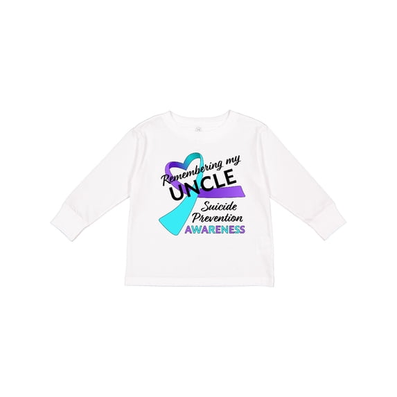 Inktastic Remembering my Uncle- suicide prevention awareness Boys or Girls Long Sleeve Toddler T-Shirt