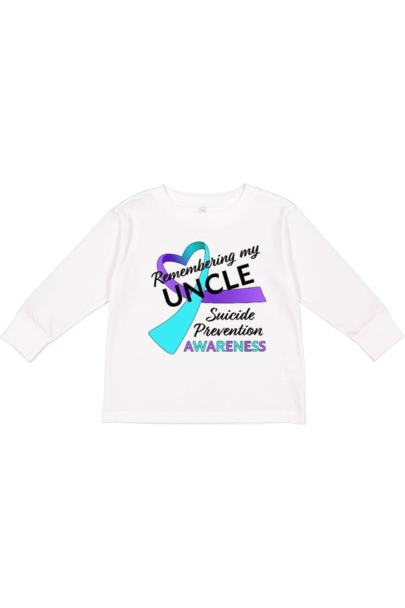 Remembering my Uncle- suicide prevention awareness Boys or Girls Long Sleeve Toddler T-Shirt