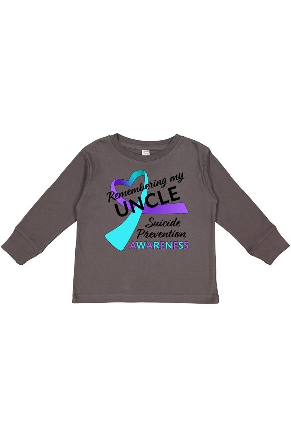 Remembering my Uncle- suicide prevention awareness Boys or Girls Long Sleeve Toddler T-Shirt
