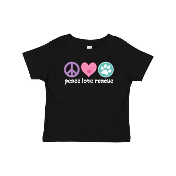 Inktastic Rescue Dogs Peace Love Rescue Pet Gift Girls Baby T-Shirt