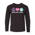 thumbnail image 1 of Inktastic Rescue Dogs Peace Love Rescue Pet Gift Long Sleeve Youth T-Shirt, 1 of 5