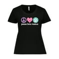 thumbnail image 1 of Inktastic Rescue Dogs Peace Love Rescue Pet Gift Women's Plus Size T-Shirt, 1 of 5