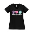 thumbnail image 1 of Inktastic Rescue Dogs Peace Love Rescue Pet Gift Women's Plus Size V-Neck T-Shirt, 1 of 5