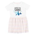 thumbnail image 1 of Inktastic Respect the Sharks Cute Hammerhead Shark Girls Toddler Dress, 1 of 5
