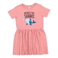 thumbnail image 1 of Inktastic Respect the Sharks Cute Hammerhead Shark Girls Toddler Dress, 1 of 5