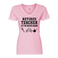 thumbnail image 1 of Inktastic Retired Teacher- Let the Recess Begin Women's V-Neck T-Shirt, 1 of 5