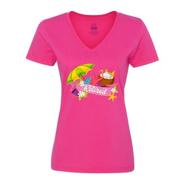 Inktastic Retired Tropical Women's V-Neck T-Shirt