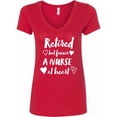 thumbnail image 1 of Inktastic Retired but Forever a Nurse at Heart Women's V-Neck T-Shirt, 1 of 5