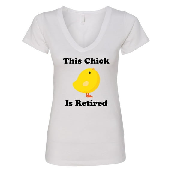 Inktastic Retirement This Chick is Retired Women's V-Neck T-Shirt